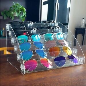 Clear Acrylic Sunglass Display Organizer - Transparent 6-Tier NIB